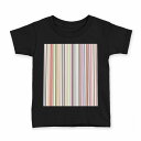 tシャツ キッズ 半袖 黒地 ブラック デザイン 90 100 110 120 130 140 150 160 Tシャツ ティーシャツ T shirt 007965 ストライプ カラフル レインボー 模様