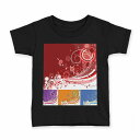 tシャツ キッズ 半袖 黒地 ブラック デザイン 90 100 110 120 130 140 150 160 Tシャツ ティーシャツ T shirt 008023 植物 デザイン 赤 青 紫