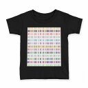 tシャツ キッズ 半袖 黒地 ブラック デザイン 90 100 110 120 130 140 150 160 Tシャツ ティーシャツ T shirt 008056 レインボー カラフル ストライプ 模様(4)