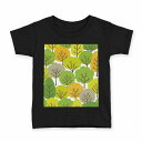 tシャツ キッズ 半袖 黒地 ブラック デザイン 90 100 110 120 130 140 150 160 Tシャツ ティーシャツ T shirt 008094 植物 木 イラスト 緑 グリーン(4)