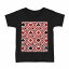 tシャツ キッズ 半袖 黒地 ブラック デザイン 90 100 110 120 130 140 150 Tシャツ ティーシャツ T shirt 008202 模様　赤　レッド　トランプ　ハート