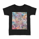 tシャツ キッズ 半袖 黒地 ブラック デザイン 90 100 110 120 130 140 150 160 Tシャツ ティーシャツ T shirt 008252 カラフル レインボー レンガ