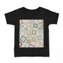 tシャツ キッズ 半袖 黒地 ブラック デザイン 90 100 110 120 130 140 150 Tシャツ ティーシャツ T shirt 008715 模様 カラフル
