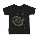 tシャツ キッズ 半袖 黒地 ブラック デザイン 90 100 110 120 130 140 150 160 Tシャツ ティーシャツ T shirt 008741 黒 ブラック 的 弓道(4)