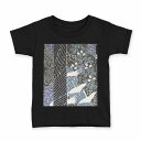 tシャツ キッズ 半袖 黒地 ブラック デザイン 90 100 110 120 130 140 150 160 Tシャツ ティーシャツ T shirt 008838 和柄 和風 鶴 模様(4)