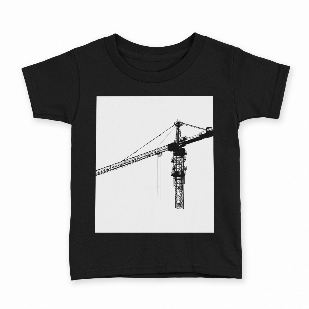 tシャツ キッズ 半袖 黒地 ブラック デザイン 90 100 110 120 130 140 150 160 Tシャツ ティーシャツ T shirt 009214 モノクロ　風景　白　黒