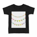 tシャツ キッズ 半袖 黒地 ブラック デザイン 90 100 110 120 130 140 150 160 Tシャツ ティーシャツ T shirt 009398 フラワー 鳥 水玉(4)