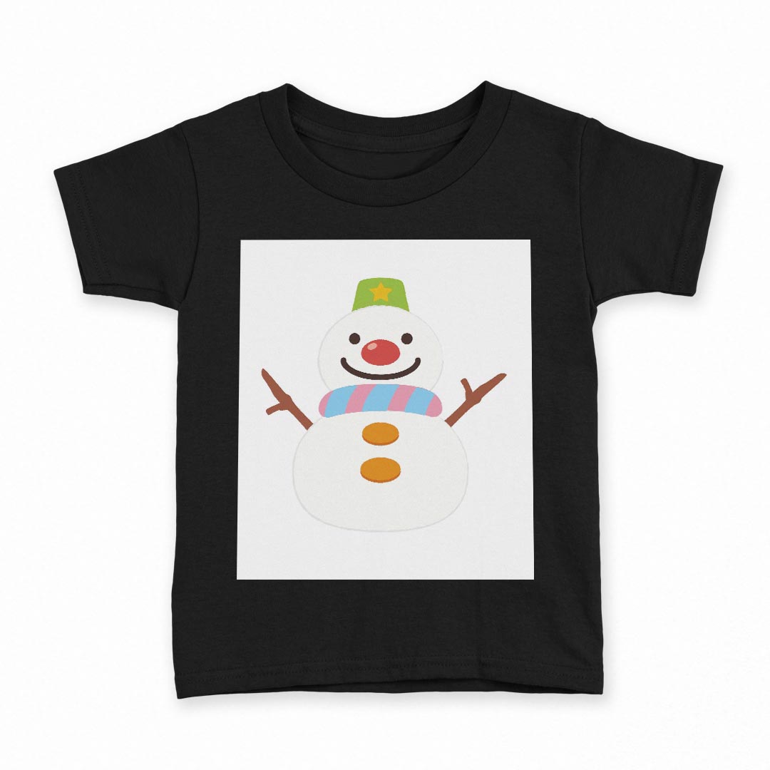 tシャツ キッズ 半袖 黒地 ブラック デザイン 90 100 110 120 130 140 150 160 Tシャツ ティーシャツ T shirt 009413 冬　雪　キャラクター