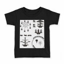 tシャツ キッズ 半袖 黒地 ブラック デザイン 90 100 110 120 130 140 150 Tシャツ ティーシャツ T shirt 009456 乗り物 白 黒