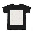 tシャツ キッズ 半袖 黒地 ブラック デザイン 90 100 110 120 130 140 150 Tシャツ ティーシャツ T shirt 009462 フラワー　桜　ピンク