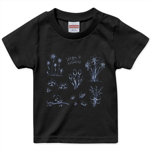 tシャツ キッズ 半袖 黒地 ブラック デザイン 90 100 110 120 130 140 150 160 Tシャツ ティーシャツ T shirt 009726 フラワー 英語 青 tシャツ キッズ 半袖 黒地 ブラック デザイン 90 100 110 120 130 140 150 160 Tシャツ ティーシャツ T shirt 009726 フラワー 英語 青