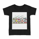 tシャツ キッズ 半袖 黒地 ブラック デザイン 90 100 110 120 130 140 150 160 Tシャツ ティーシャツ T shirt 009788 食べ物 イラスト カラフル(4)