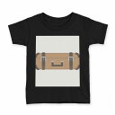 tシャツ キッズ 半袖 黒地 ブラック デザイン 90 100 110 120 130 140 150 160 Tシャツ ティーシャツ T shirt 010284 カバン ファッション 茶色