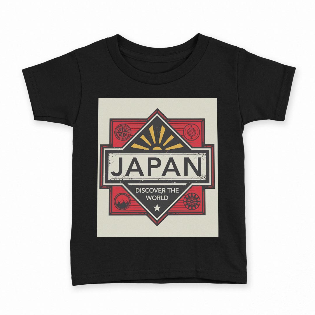 tシャツ キッズ 半袖 黒地 ブラック デザイン 90 100 110 120 130 140 150 160 Tシャツ ティーシャツ T shirt 010607 日本　JAPAN　英語