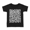 tシャツ キッズ 半袖 黒地 ブラック デザイン 90 100 110 120 130 140 150 160 Tシャツ ティーシャツ T shirt 011061 数字 文字 白 黒(4)