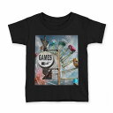 tシャツ キッズ 半袖 黒地 ブラック デザイン 90 100 110 120 130 140 150 160 Tシャツ ティーシャツ T shirt 011175 看板 英語 ビンテージ