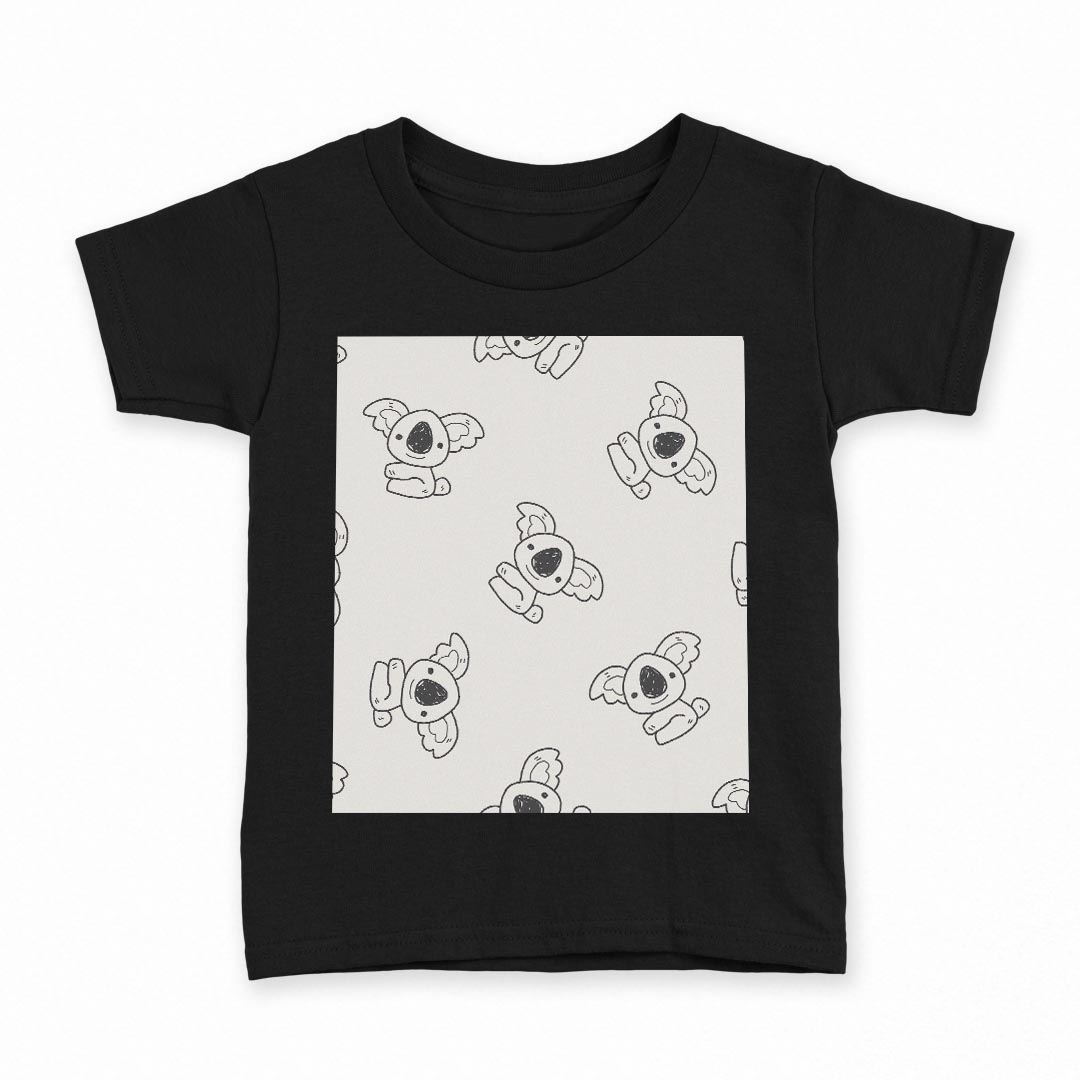 Rakuten - tシャツ キッズ 半袖 黒地 ブラック デザイン 90 100 110 120 130 140 150 160 Tシャツ ティーシャツ T shirt 011206 動物　アニマル　コアラ