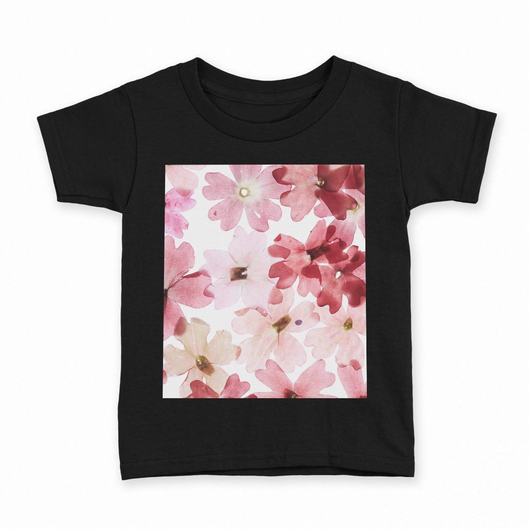 tシャツ キッズ 半袖 黒地 ブラック デザイン 90 100 110 120 130 140 150 160 Tシャツ ティーシャツ T shirt 011258 花 フラワー 水彩