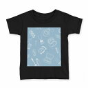 楽天kabeコレtシャツ キッズ 半袖 黒地 ブラック デザイン 90 100 110 120 130 140 150 Tシャツ ティーシャツ T shirt 011276 メイク　おしゃれ　フレグランス