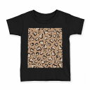 tシャツ キッズ 半袖 黒地 ブラック デザイン 90 100 110 120 130 140 150 160 Tシャツ ティーシャツ T shirt 011549 ハート 模様 ブラウン(4)