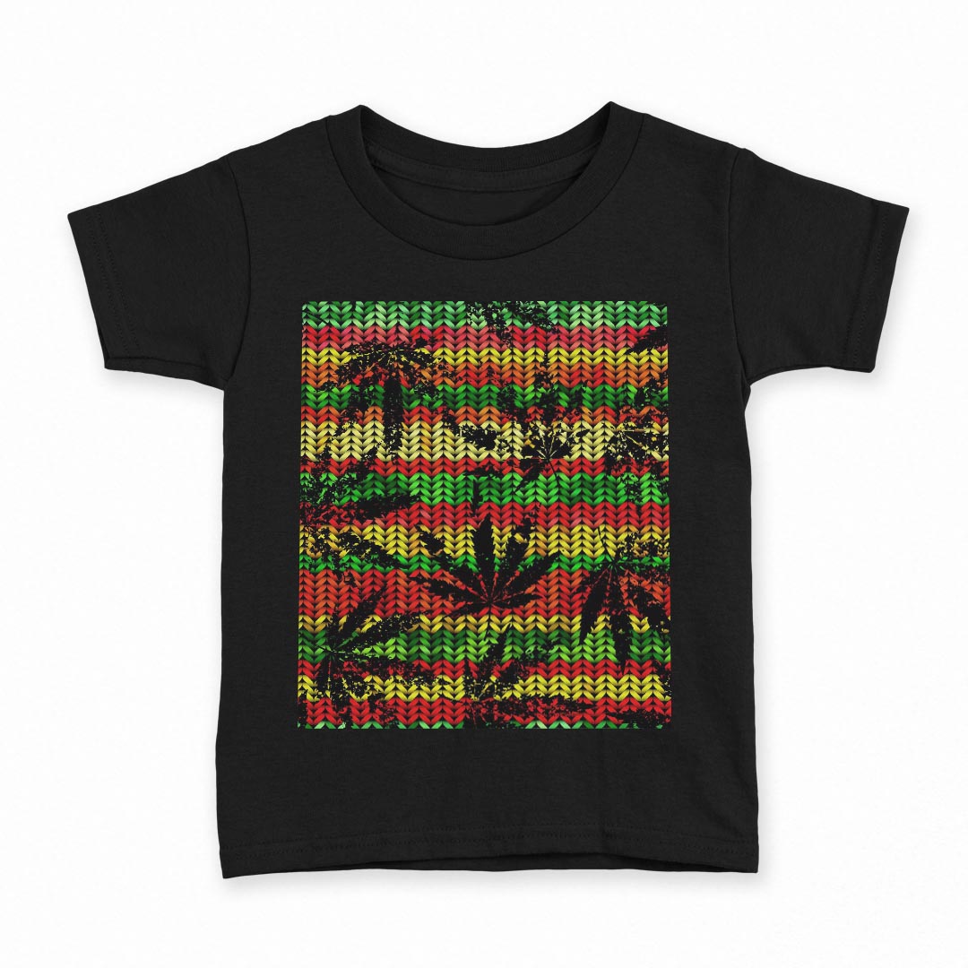 tシャツ キッズ 半袖 黒地 ブラック デザイン 90 100 110 120 130 140 150 160 Tシャツ ティーシャツ T shirt 011750 レゲエ　カラフル　植物