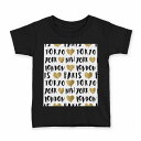 tシャツ キッズ 半袖 黒地 ブラック デザイン 90 100 110 120 130 140 150 160 Tシャツ ティーシャツ T shirt 012138 英語 文字 ハート(4)