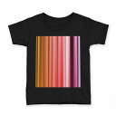 tシャツ キッズ 半袖 黒地 ブラック デザイン 90 100 110 120 130 140 150 160 Tシャツ ティーシャツ T shirt 012199 ストライプ カラフル レインボー