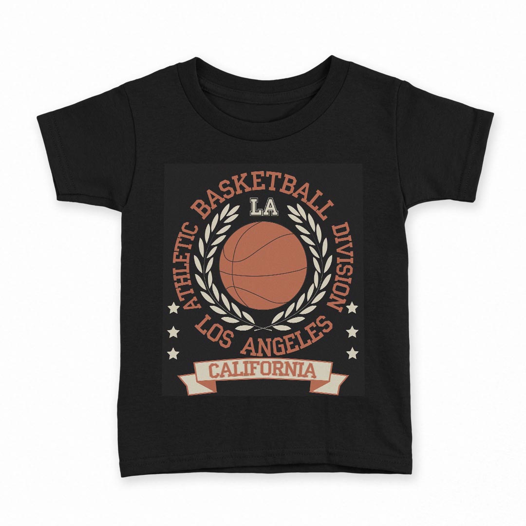 tシャツ キッズ 半袖 黒地 ブラック デザイン 90 100 110 120 130 140 150 160 Tシャツ ティーシャツ T shirt 012256 バスケ　ボール　英語
