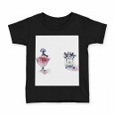 tシャツ キッズ 半袖 黒地 ブラック デザイン 90 100 110 120 130 140 150 Tシャツ ティーシャツ T shirt 012538 香水　おしゃれ　リボン