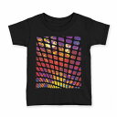 tシャツ キッズ 半袖 黒地 ブラック デザイン 90 100 110 120 130 140 150 160 Tシャツ ティーシャツ T shirt 012642 黒 カラフル レインボー