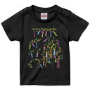tシャツ キッズ 半袖 黒地 ブラック デザイン 90 100 110 120 130 140 150 160 Tシャツ ティーシャツ T shirt 013441 七夕 イベント 笹