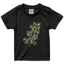 tシャツ キッズ 半袖 黒地 ブラック デザイン 90 100 110 120 130 140 150 160 Tシャツ ティーシャツ T shirt 013823 七夕 短冊