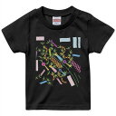 tシャツ キッズ 半袖 黒地 ブラック デザイン 90 100 110 120 130 140 150 160 Tシャツ ティーシャツ T shirt 013867 七夕 短冊(4)