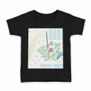 tシャツ キッズ 半袖 黒地 ブラック デザイン 90 100 110 120 130 140 150 160 Tシャツ ティーシャツ T shirt 013870 七夕 短冊 星