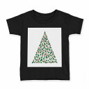tシャツ キッズ 半袖 黒地 ブラック デザイン 90 100 110 120 130 140 150 160 Tシャツ ティーシャツ T shirt 014425 クリスマス ツリー