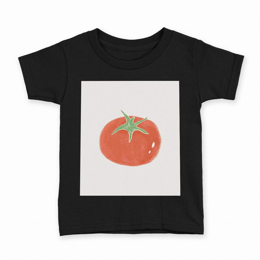 tシャツ キッズ 半袖 黒地 ブラック デザイン 90 100 110 120 130 140 150 160 Tシャツ ティーシャツ T shirt 014683 トマト 野菜