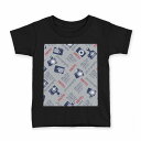 tシャツ キッズ 半袖 黒地 ブラック デザイン 90 100 110 120 130 140 150 160 Tシャツ ティーシャツ T shirt 014803 カメラ 英字 イラスト(4)