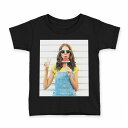 tシャツ キッズ 半袖 黒地 ブラック デザイン 90 100 110 120 130 140 150 160 Tシャツ ティーシャツ T shirt 014930 夏 外国人 すいか ユニーク