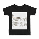 tシャツ キッズ 半袖 黒地 ブラック デザイン 90 100 110 120 130 140 150 160 Tシャツ ティーシャツ T shirt 0152...