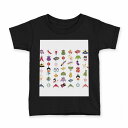 tシャツ キッズ 半袖 黒地 ブラック デザイン 90 100 110 120 130 140 150 160 Tシャツ ティーシャツ T shirt 015293 こどもの日 鯉のぼり 兜 熊
