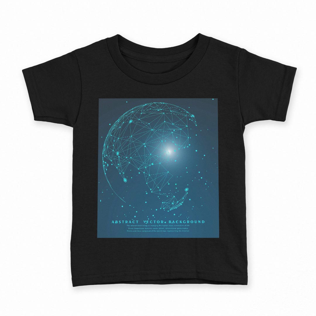 tシャツ キッズ 半袖 黒地 ブラック デザイン 90 100 110 120 130 140 150 160 Tシャツ ティーシャツ T shirt 016061 地球　宇宙　かっこいい