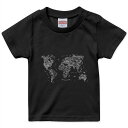 tシャツ キッズ 半袖 黒地 ブラック デザイン 90 100 110 120 130 140 150 160 Tシャツ ティーシャツ T shirt 017791 地図 地図 map ブラック(4)