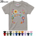 選べる20カラー tシャツ キッズ 半袖 カラー デザイン 90 100 110 120 130 140 150 160 Tシャツ ティーシャツ T shirt 004714 花 蝶 ハート カラフル(4)