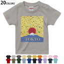 選べる20カラー tシャツ キッズ 半袖 カラー デザイン 90 100 110 120 130 140 150 160 Tシャツ ティーシャツ T shirt　014660 東京　富士山　国旗