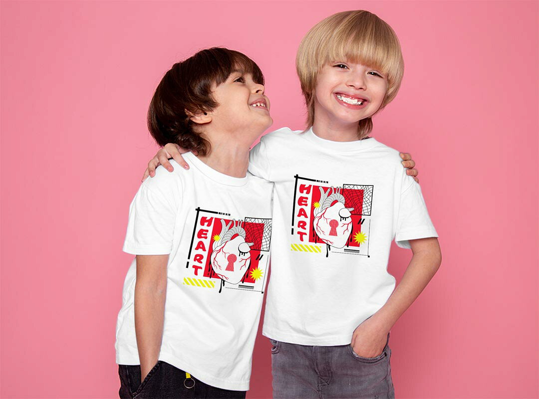 ドライTシャツ 吸水 速乾 DRY 選べる18カラー 4サイズ キッズ 半袖 デザインドライTシャツ スポーツ ゆったり デザイン 120サイズ 130サイズ 140サイズ 150サイズ 160サイズ 035627 クール heart 心臓 情熱 kabekore-11387301 kabeコレ サンプル画像2