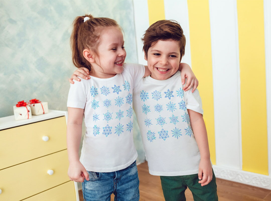 キッズ ドライTシャツ ホワイト 半袖 4.1オンス トレーニング スポーツ ジム 運動会 ドライアスレチック UVカット 紫外線遮蔽 吸水速乾 120 130 140 150 160 013849 雪　結晶