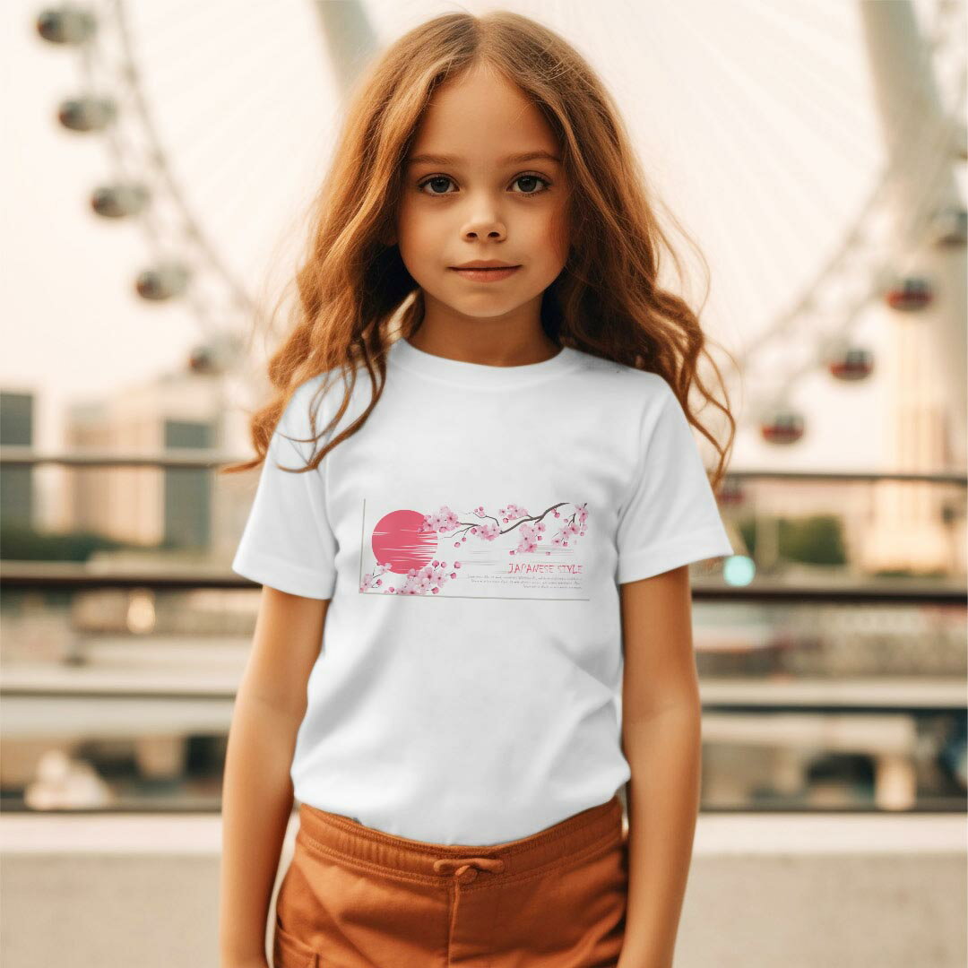 キッズ ドライTシャツ ホワイト 半袖 4.1オンス トレーニング スポーツ ジム 運動会 ドライアスレチック UVカット 紫外線遮蔽 吸水速乾 120 130 140 150 160 032225 桜 sakura