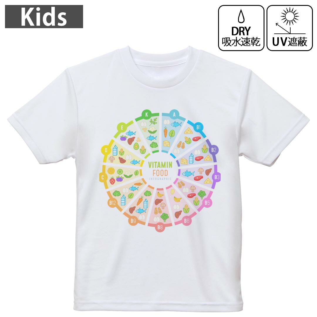 キッズ 子供 こども ドライTシャツ ホワイト 半袖 4.1オンス トレーニング スポーツ ジム 運動会 ドライアスレチック UVカット 紫外線遮蔽 吸水速乾 デザイン Tshirt シワが付きにくい 乾きやすい 120 130 140 150 160▼キッズ ドライTシャツ 全デザインはこちらから▼ 商品特徴・4.1オンス ドライアスレチックTシャツ！ ・吸水速乾・紫外線遮蔽・ポリエステル素材専用の転写プリントで染めるため、自然な仕上がりで、発色も鮮やかに。洗濯しても色褪せの心配がありません。 素材 ポリエステル 100％ リバーシブルメッシュ 注意事項画像はサンプルですので、Tシャツの大きさが若干異なる場合があります。ご覧の環境によっては多少色味に違いを感じる場合がございます。 イメージと違った、モニターと色味が異なるという理由での交換や返金はご対応出来かねます。 写真のカラーは可能な限り実際の商品に色味を近づけていますが、WEBの性質上ご使用のパソコンの設定や環境でカラーが若干異なります。 ご注文後に1点1点制作する受注生産品のため、不良品以外のご返品や交換は固くお断り致します。 機種の選択間違いも保証対象外となりますため、ご注文の際は必ず機種をご確認下さい。発送について完全受注生産のハンドメイド商品となりますので、既製品と比べて発送までお時間を頂いています。 基本的に決済確認後、最大で10営業日での発送となります。繁忙期や休業日明けの場合はさらに時間がかかる場合があります。 その際には別途メールにてご連絡致します。メール便の場合、発送日から到着までに2?4日ほどかかる場合が多く、紛失などの保障もご対応できかねます。あらかじめご了承下さい。