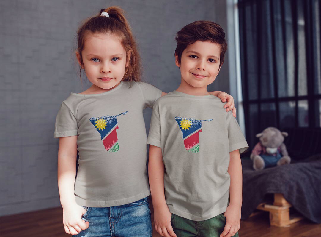 kabeコレの選べる20カラー tシャツ キッズ 半袖 カラー デザイン 90 100 110 120 130 140 150 160 Tシャツ ティーシャツ T shirt 018896 namibia ナミビア｜アングル2
