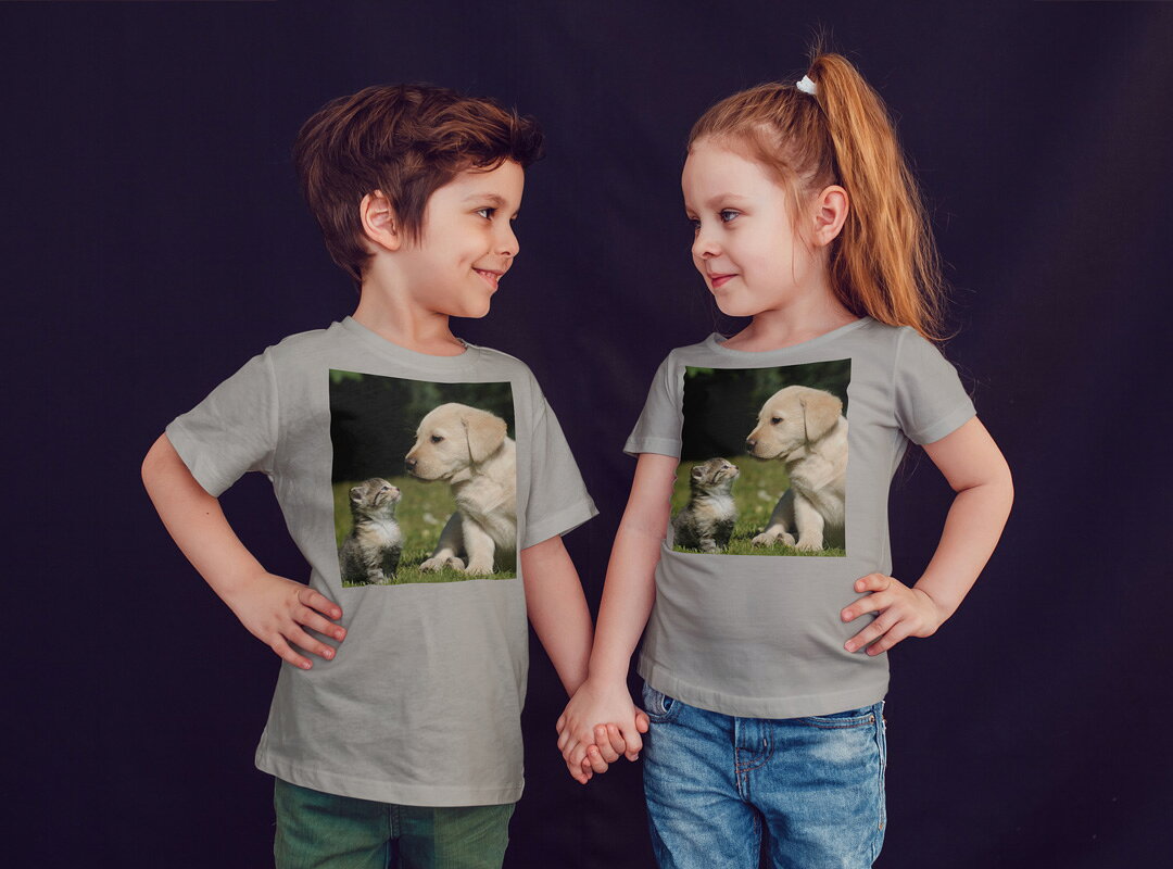 選べる20カラー tシャツ キッズ 半袖 カラー デザイン 90 100 110 120 130 140 150 160 Tシャツ ティーシャツ T shirt　002794 犬　猫　動物　写真 - 3